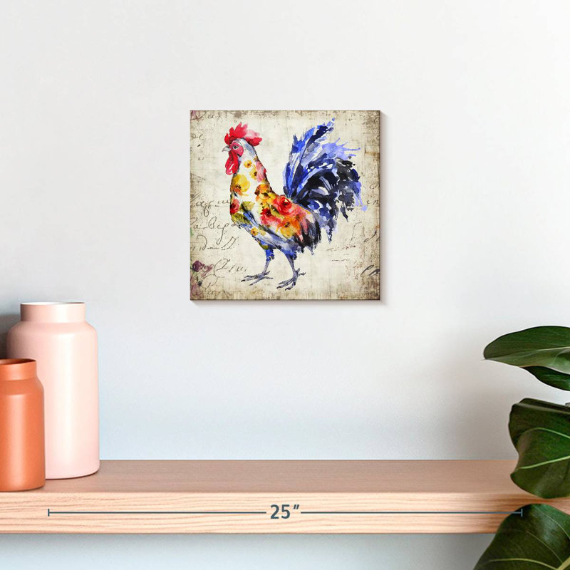Coq floral Brampt, H 10 po x l 10 po