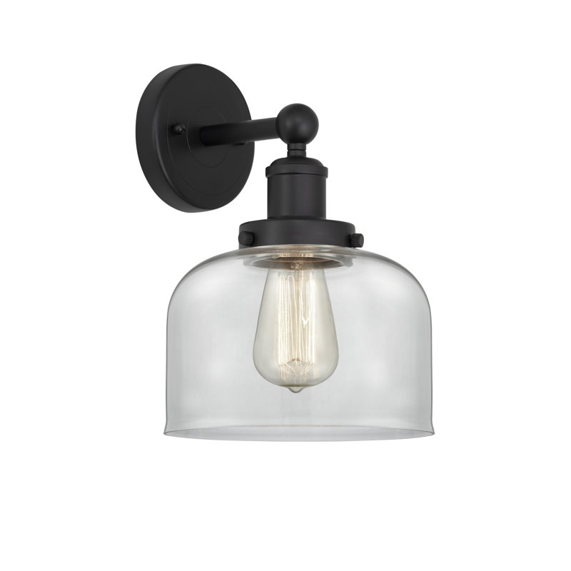 Cetronia Armed Sconce, Matte Black, Clear