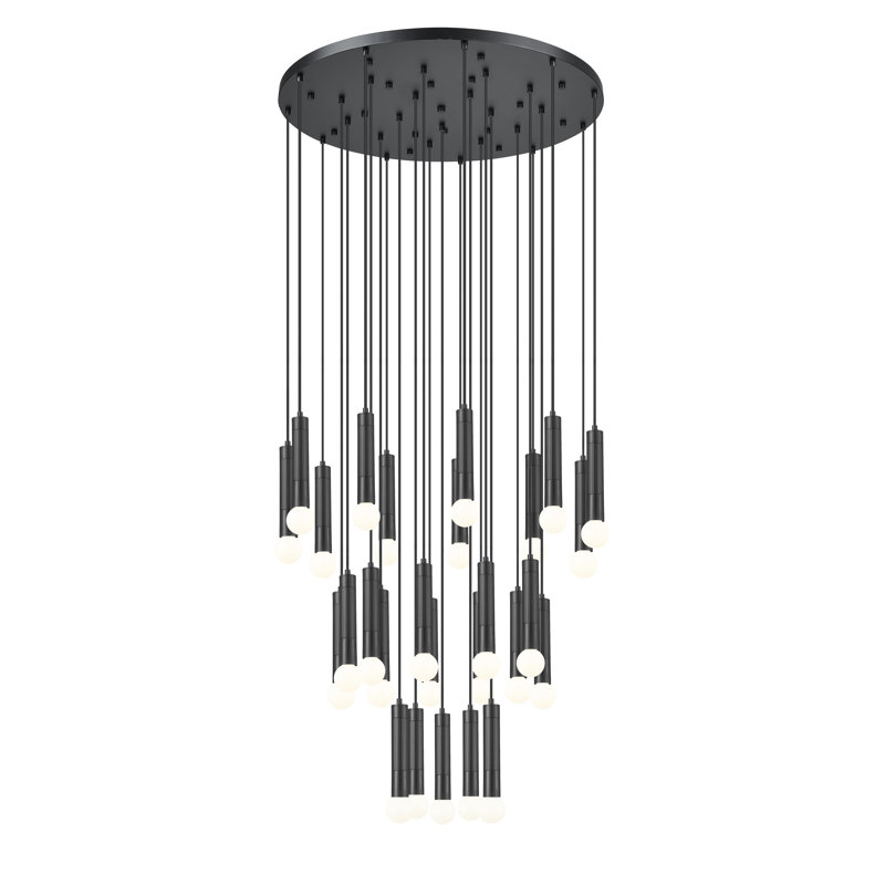 Lustre Lipman, Noir mat, 27 lumières
