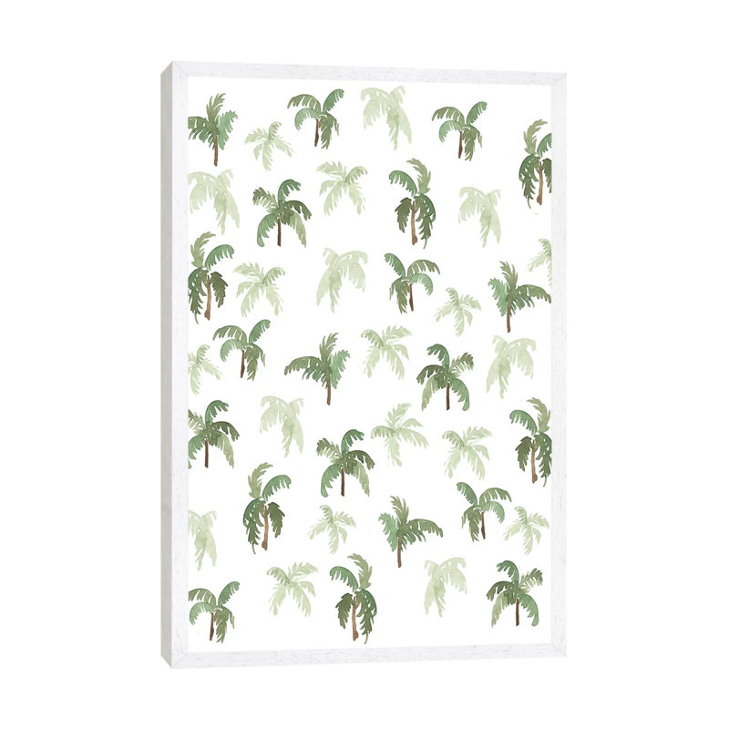 Watercolour Palms by Sabina Fenn - Gallery-Wrapped Canvas Giclée on Canvas, 66.04 cm H x 45.72 cm W, White Framed