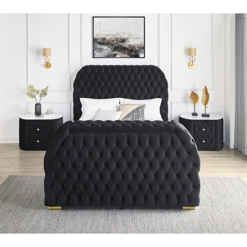 1pièce table de chevet ovale en faux marbre à 2 tiroirs avec finition capitonnée et capitonnage