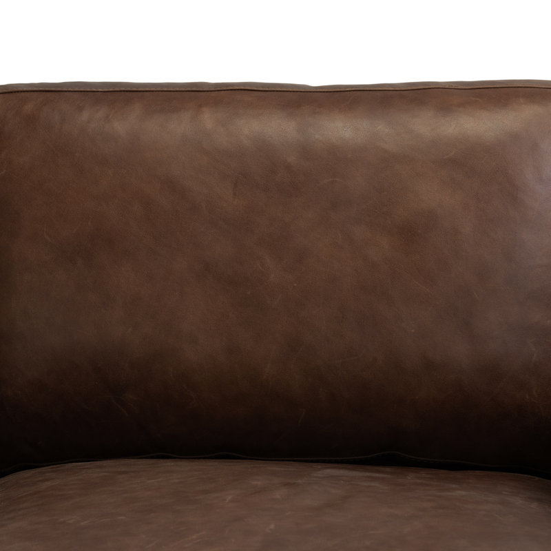 Fauteuil d'appoint en cuir véritable Sorrento, Cuir véritable brun