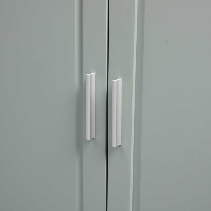 Armoire de rangement haute et large avec portes pour salle de bain / bureau, Gris