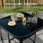 Height Bistro Square Table For Paito, Metal Frame Patio Bar Table Tempered Glass