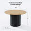 Table de salle à manger 46 "à deux tons ronde en chêne avec piédestal en bois massif Table de salle à manger moderne pour 4 personnes-1027055162-1027055156