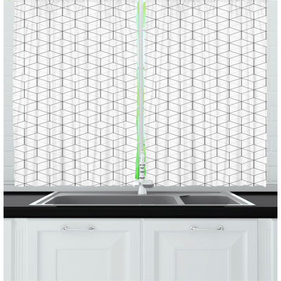 Geometric Pointed Kitchen Curtain