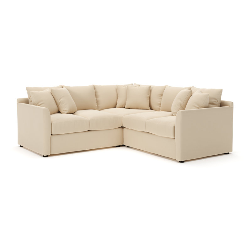 Cecelia Upholstered L-Shaped Sectional, Right Hand Facing, Canvas Flax Sunbrella® Canvas