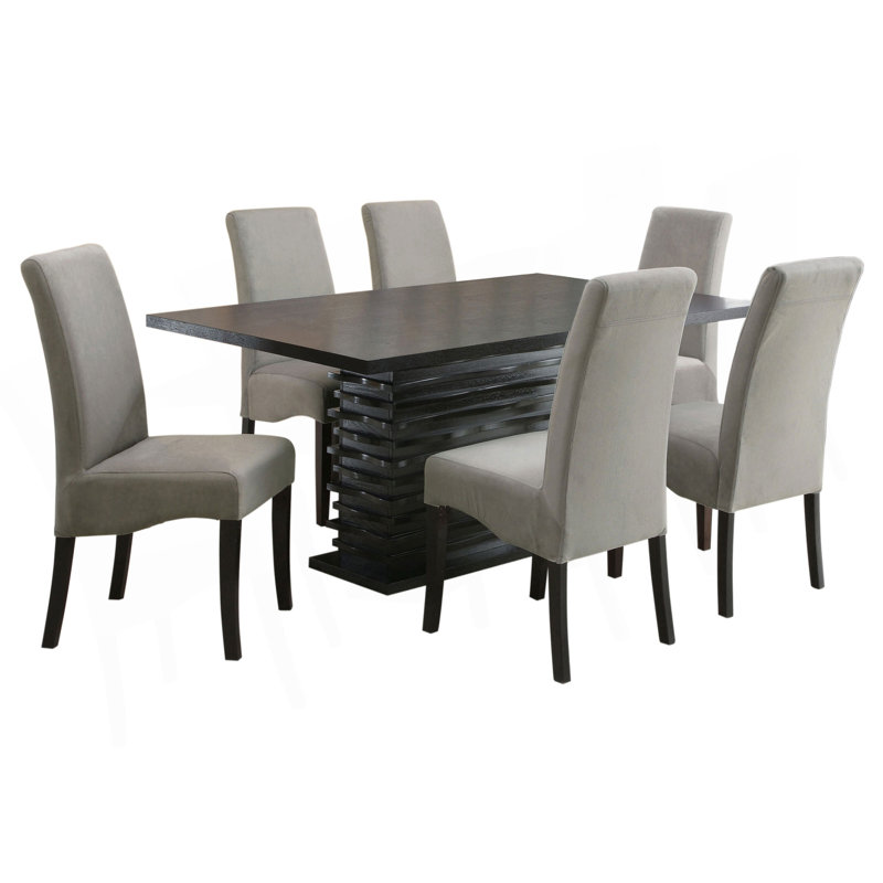 Comfortable Dining Table Set, 7 Pieces: Table, 6 Chairs