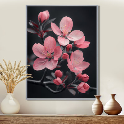 Pink Apple Blossom Botanical Beauty - Apple Blossom Wall Art