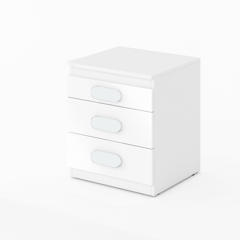 45 cm W Bedside Table, White
