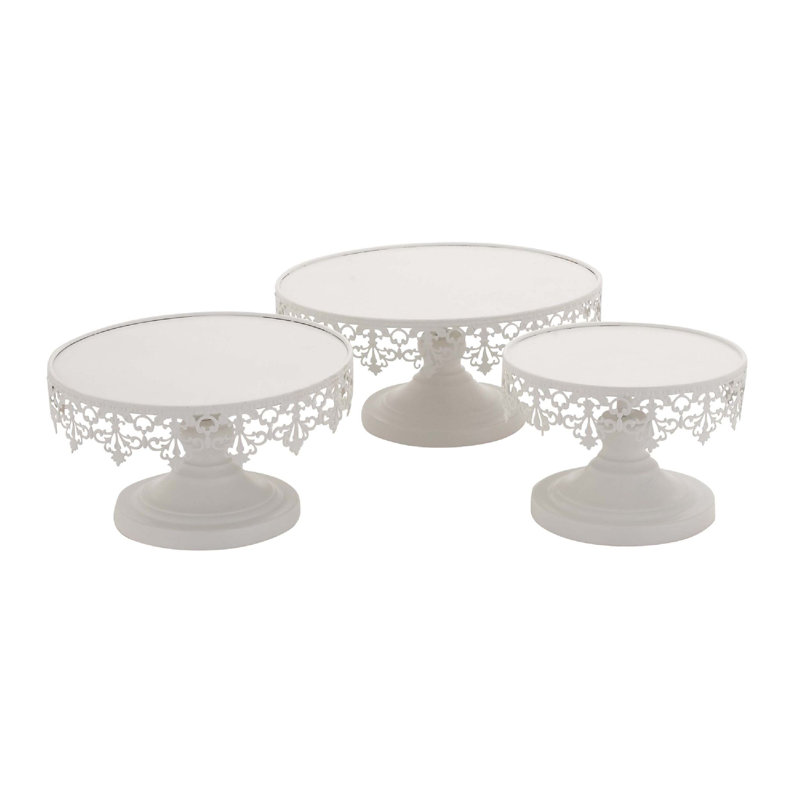 Présentoir à gâteaux 3 pièces Orleans, Blanc