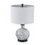 Lampe de table en verre Sarris avec abat-jour en lin blanc