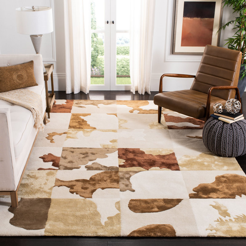 Soho Hand Tufted Wool Pile Geometric Rug, Rectangle 5' x 8'