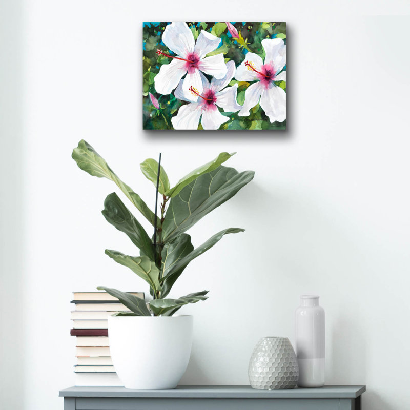 «Hibiscus Hypnosis» par Annelein Beukenkamp, art mural en verre acrylique, H 12 po x l 16 po x P 0,13 po