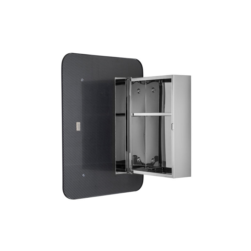 Croydex Framed Mirror Medicine Cabinet, Black