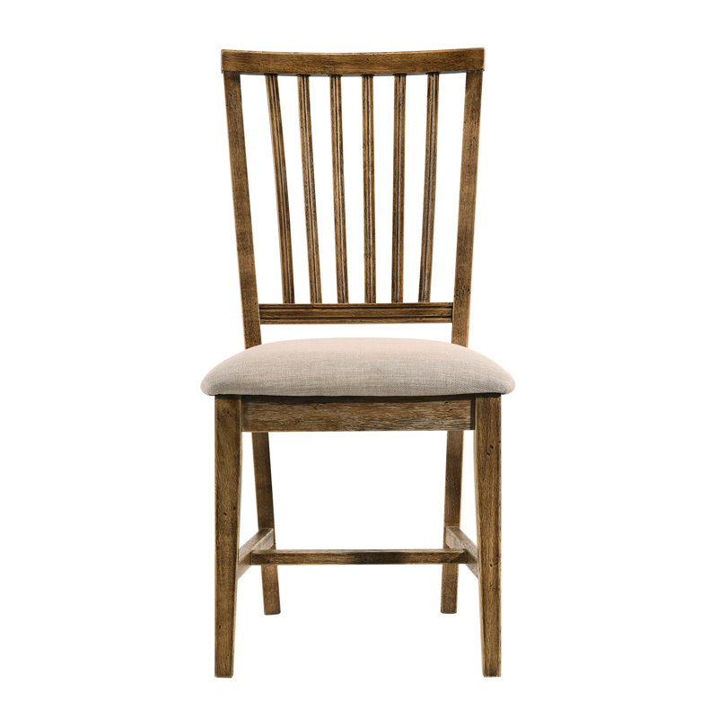 Ensemble de 2 chaises d'appoint transitionnelles en chêne de style transitionnel rembourrées pour une expérience culinaire confortable