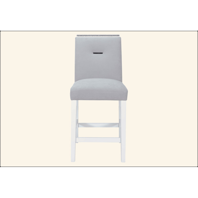 ARIYA GREY BAR STOOLS (KIT OF 2), 2, Gray Seat/White Frame