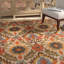 Tapis multicolore en laine touffeté à la main à motif floral Amalee-998622046