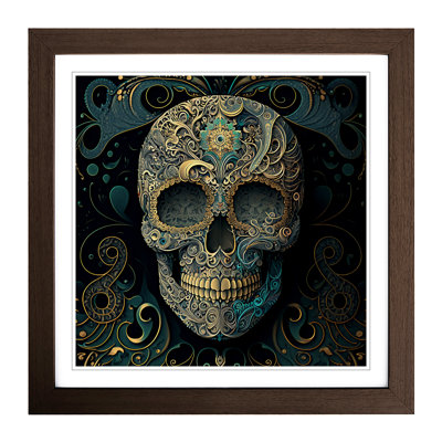 Sugar Skull - Single Picture Frame Print on Wood