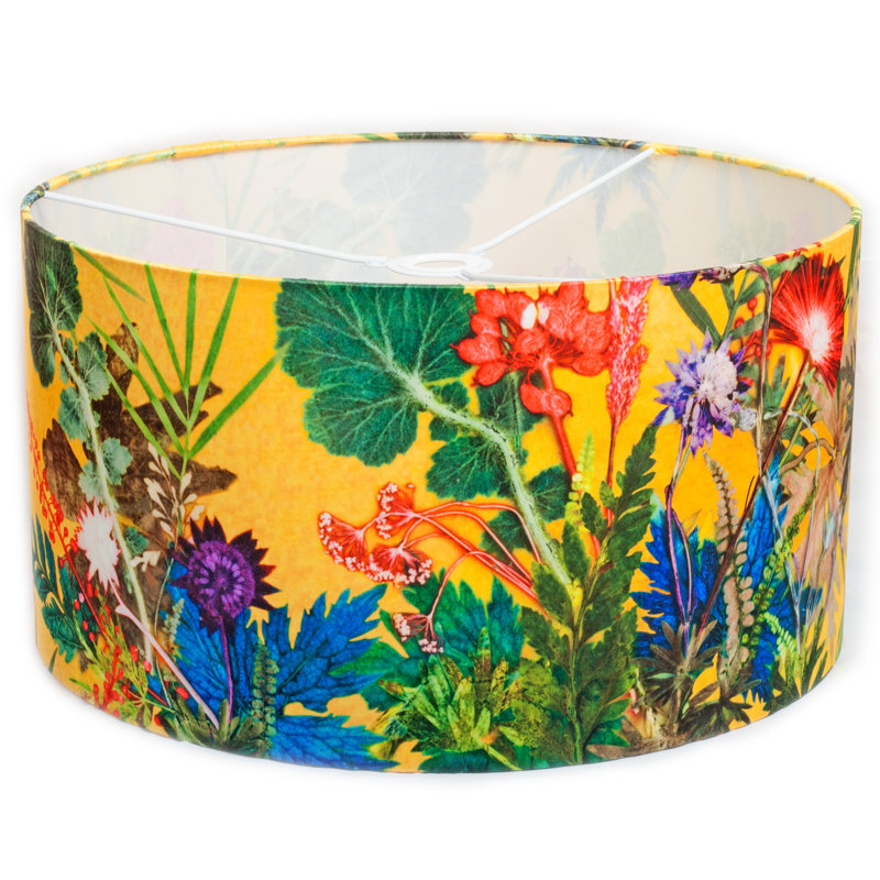 24 cm H Drum Fabric Lamp Shade ( Screw On ) in Blue and Green