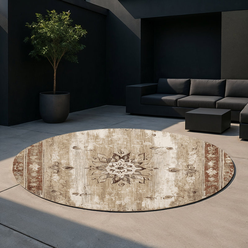 Tapis intérieur et extérieur Celestial Mirage, Rond 5 pi