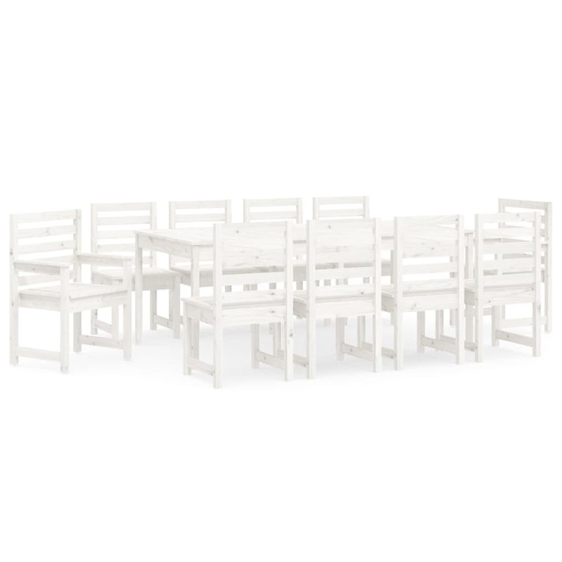 Campbelltown 10 - Person Wood Patio Dining Set with Rectangular Table, White