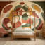 Papier peint amovible sur fond blanc Mid Century Modern-1303846503-1303846488