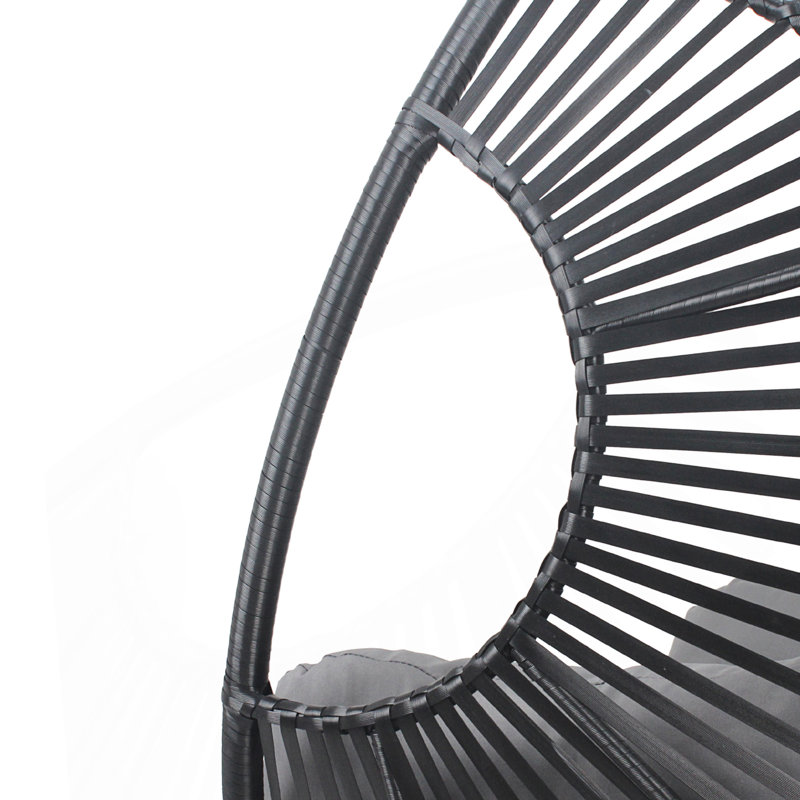 Balancelle de patio avec coussin Elegant, Noir