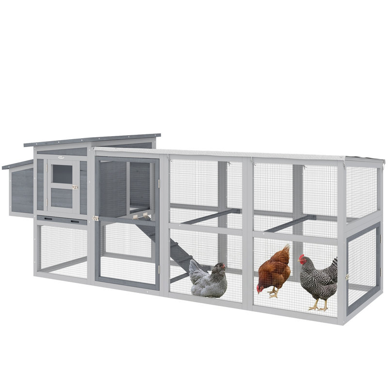 Large Chicken Coop Wooden Hen House with Covered Run Nesting Box