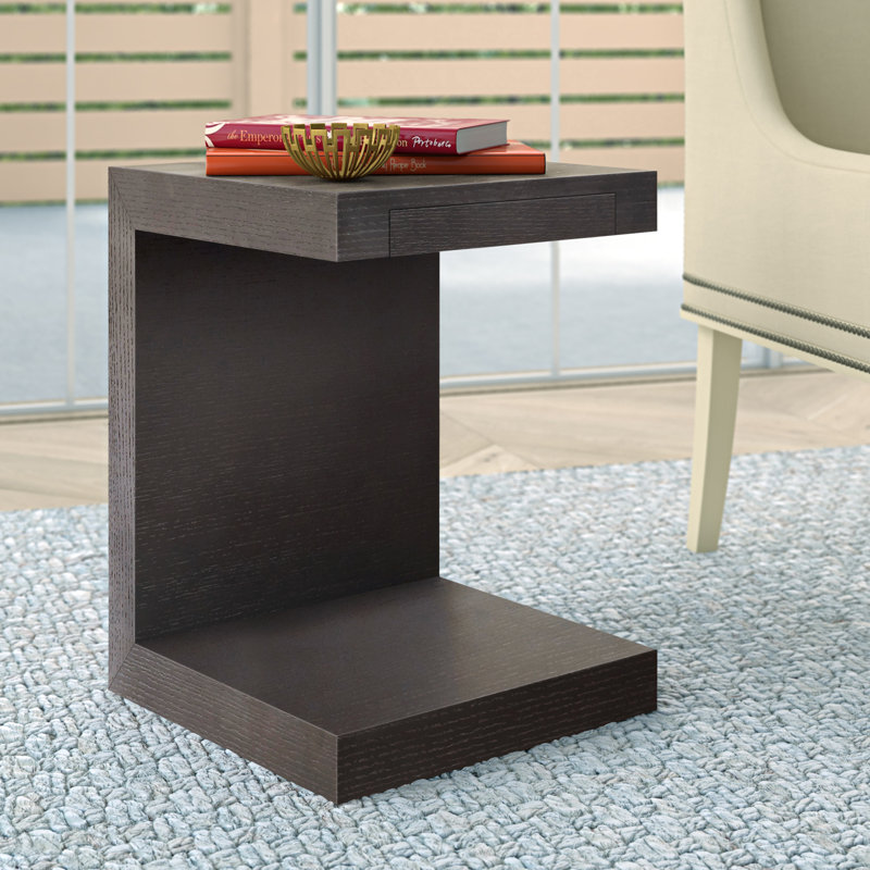 Zebulon Storage End Table, Black