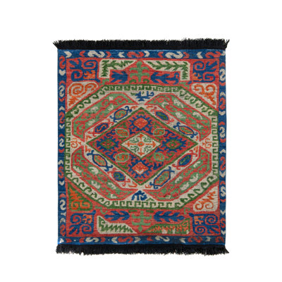 Rug & Kilim’S Tribal Rug In Red And Blue Geometric Pattern