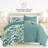 8-Piece Reversible Bedding Bundle - Patterned Duvet Cover, Comforter Insert and Solid Sheet Set-99311787-99311796