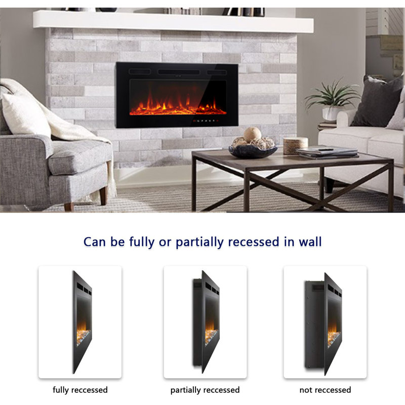 Shirleen Belfry Heating 76.2cm W Black Electric Fireplace with 5000 BTU