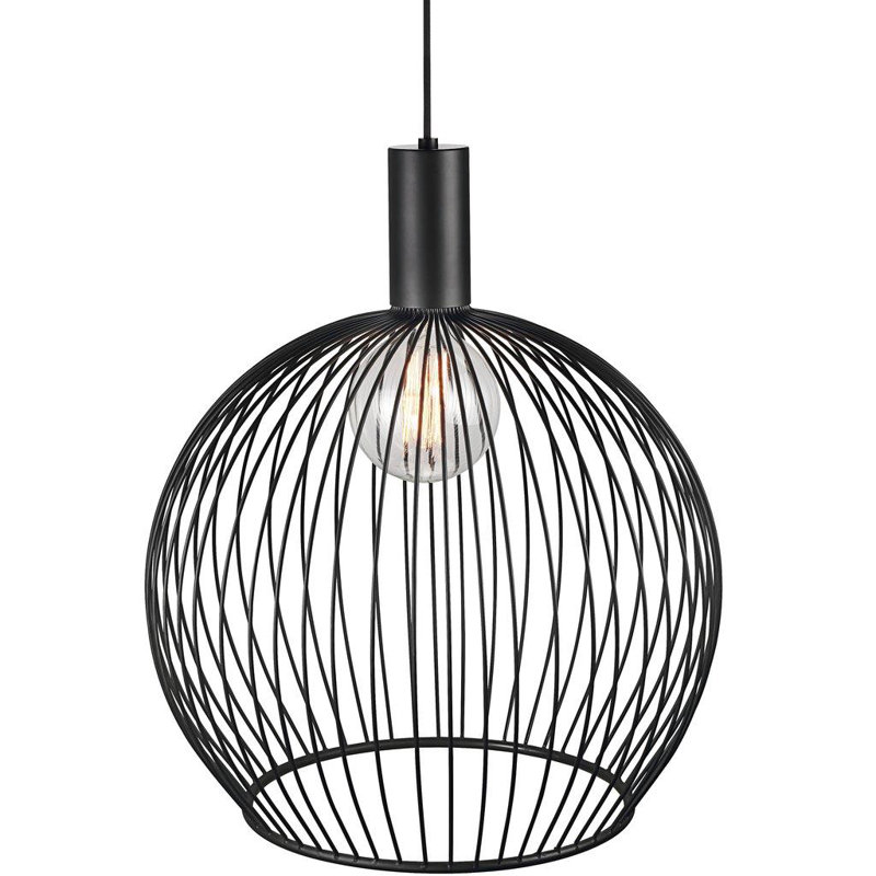 1 - Light Black Sphere Pendant, 54.5cm H x 50cm W x 50cm D