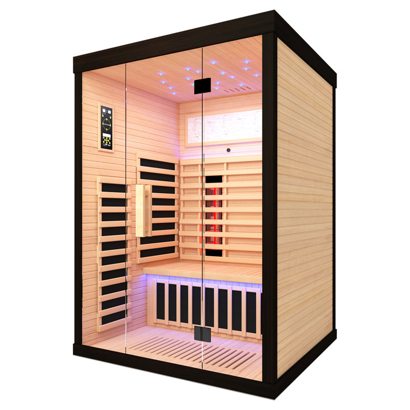 2 Person Rectangle Home Far Infrared Sauna With Canadian Hemlock Wooden