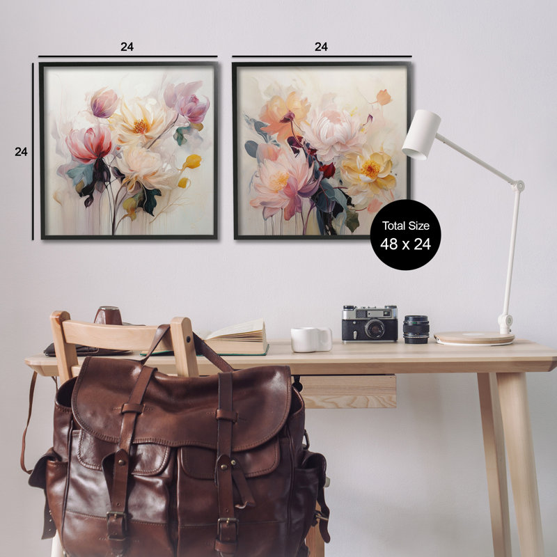 Doux fleurs par Irena Orlov, 2 pièces, H 24 po x l 24 po