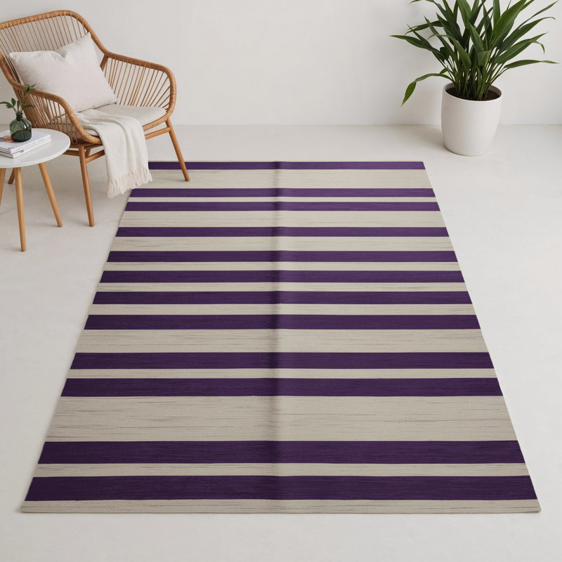 Tapis intérieur / extérieur gris HorizontalStripes, Rectangulaire 3 pi x 5 pi