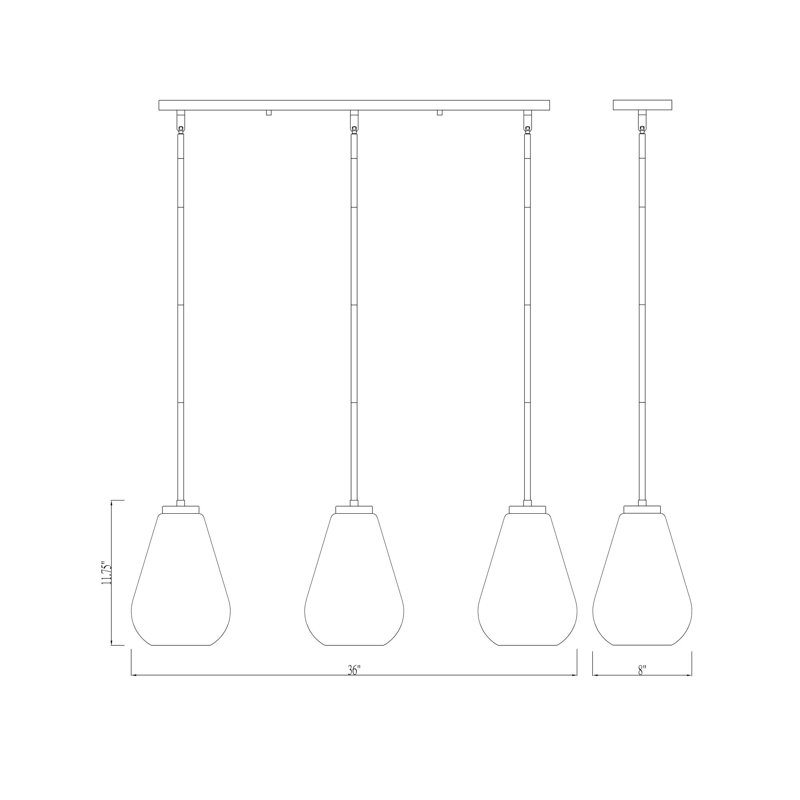 Englert 3 - Light Cluster Pendant, Olde Brass