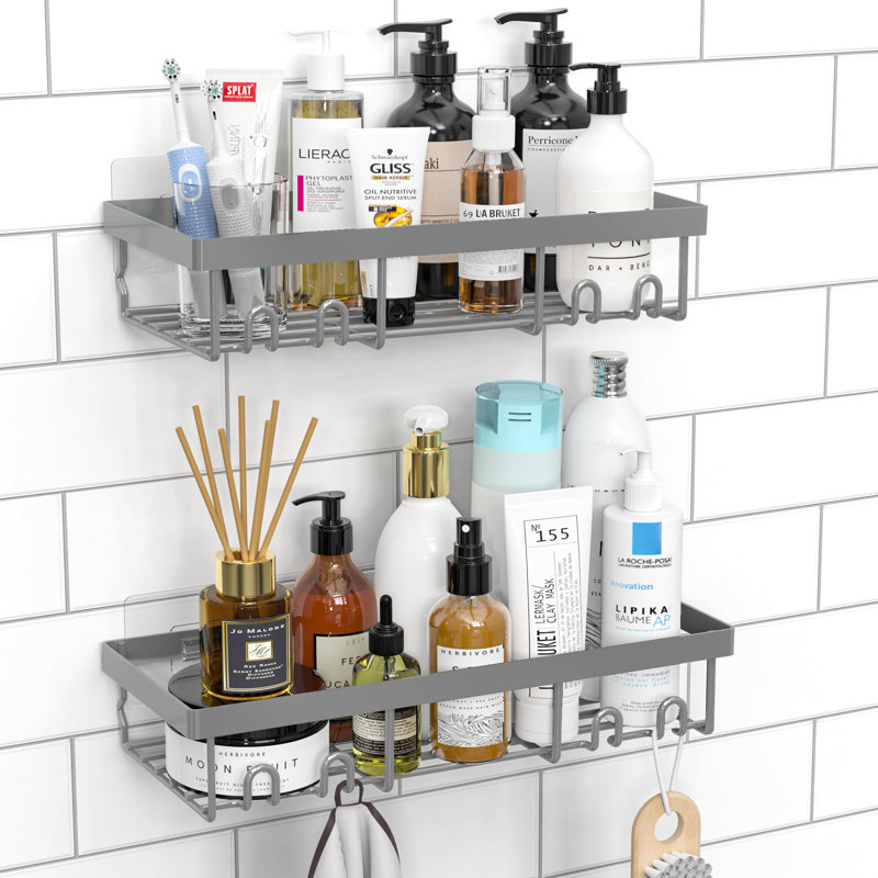 Support de rangement pour tablette de douche, Gris