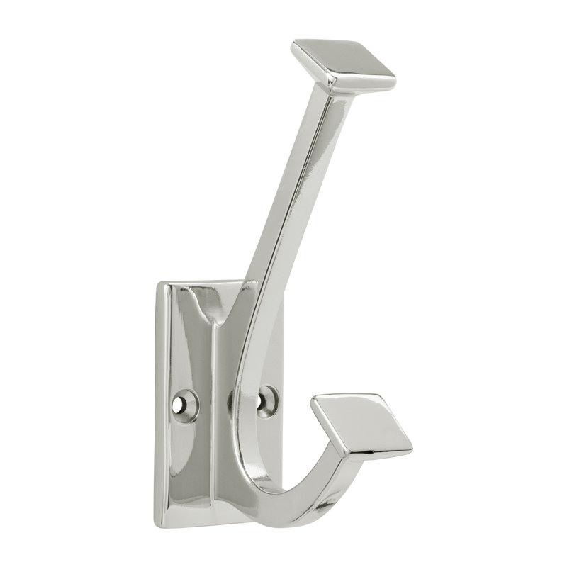 Coat & Hat Hook 4-7/8 Inch Long (5 Pack), Polished Nickel