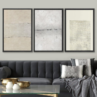 Geometric Line " Tan Grunge Urban Line " 3 - Pieces