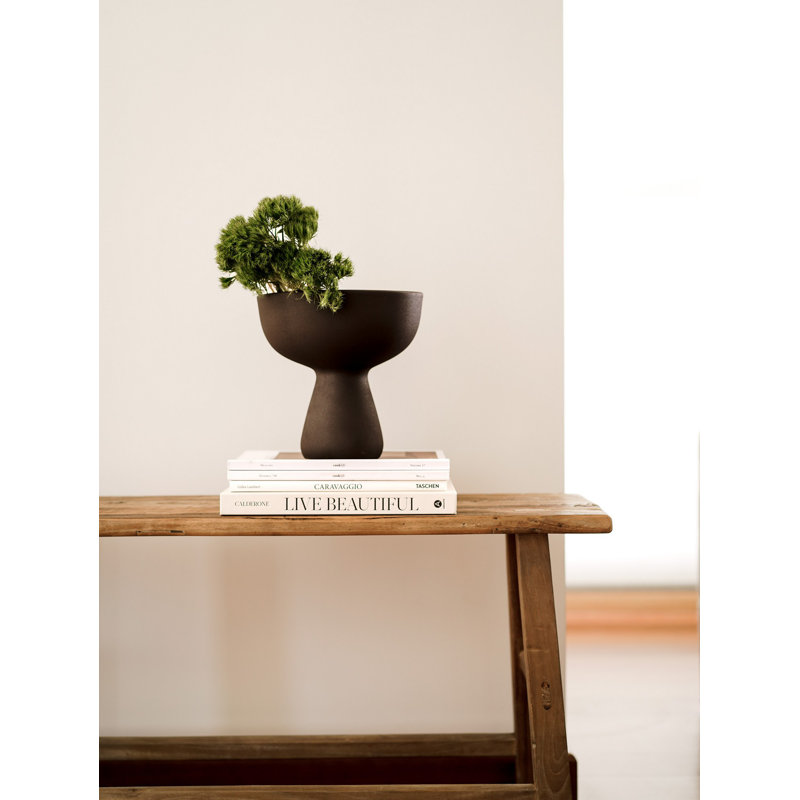 Elegant Anthracite Ceramic Vase, 8.7 x 8.7 x 8.7 Inches | 100% Durable Ceramic Material | Perfect for Home Décor & Floral Arrangements | Stylish Accent for Living Room, Office, or Entryway