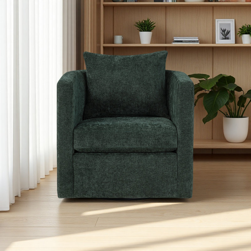 Fauteuil demi-tonneau pivotant, Vert
