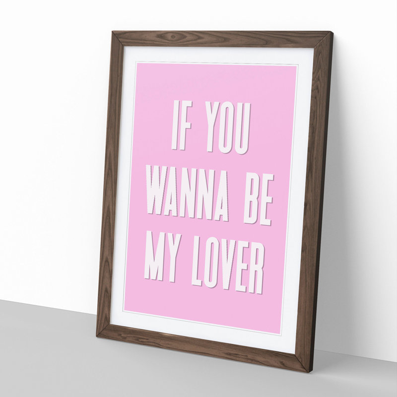 My Lover - Picture Frame Typography, Walnut Framed, 36cm H x 27cm W x 2cm D