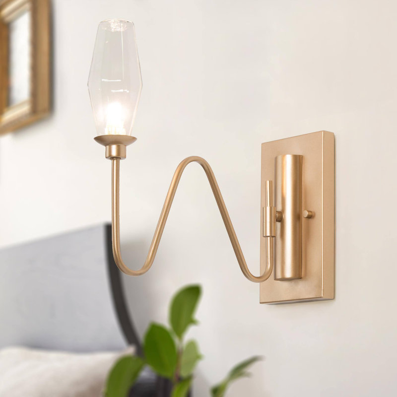 Applique murale réglable 1 lumière avec abat-jour cylindrique Art Deco