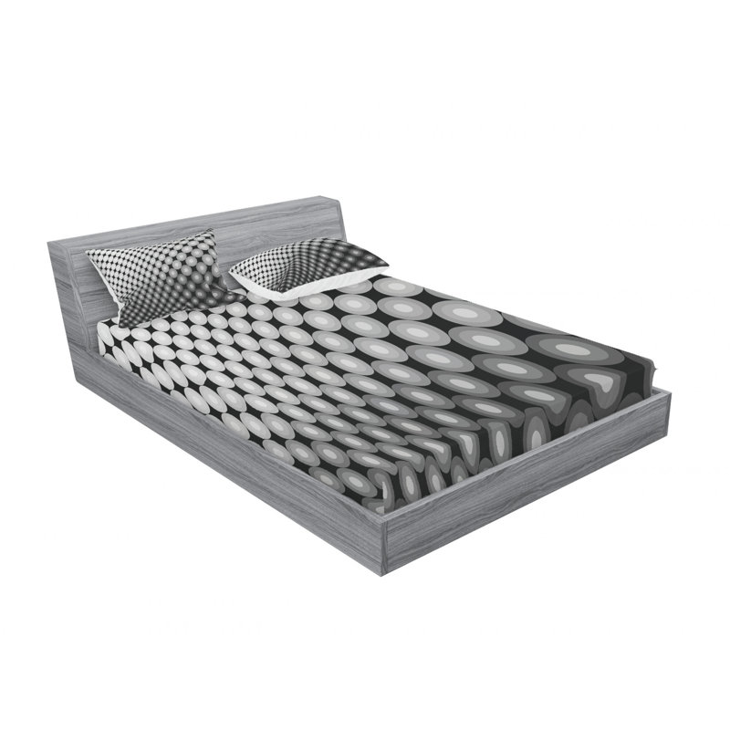 Microfiber Gingham Sheet Set, Full/Double Sheet Set with Fitted Sheet, Little Symmetric Summer Gingham