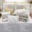 Édredon jaune grand 9 pièces - Textile de coton, conception Shabby Chic, comprend un édredon, des taies décoratives, des taies décoratives européennes et des oreillers décoratifs