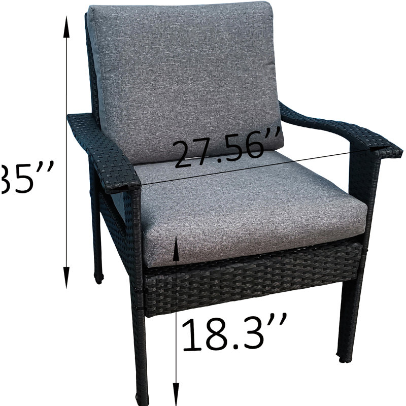 Mobilier de patio confortable: 5 avec coussins et chaise de table en verre, Coussin / structure bleu clair