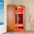 2-Person Indoor FAR Infrared Corner Sauna in Canadian Hemlock with Red Light Therapy, Bluetooth Speaker, Smart Control Panel & Chromotherapy Lighting