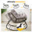 Chaise berçante avec repose-pieds, repose-pieds et coussins en osier toutes saisons-836520590